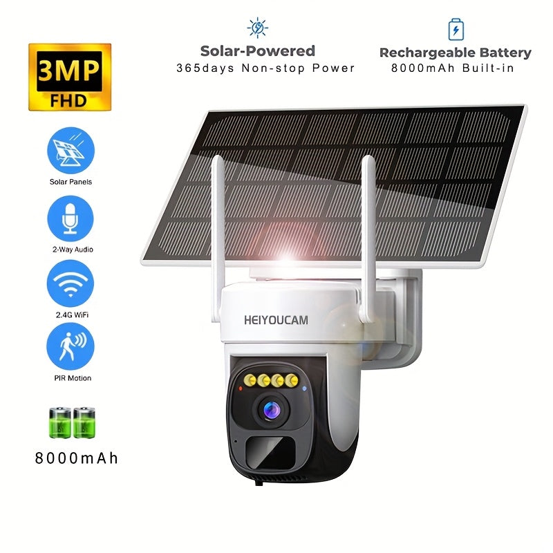 Wireless Outdoor PTZ Solar Security Camera 360° - Image 3