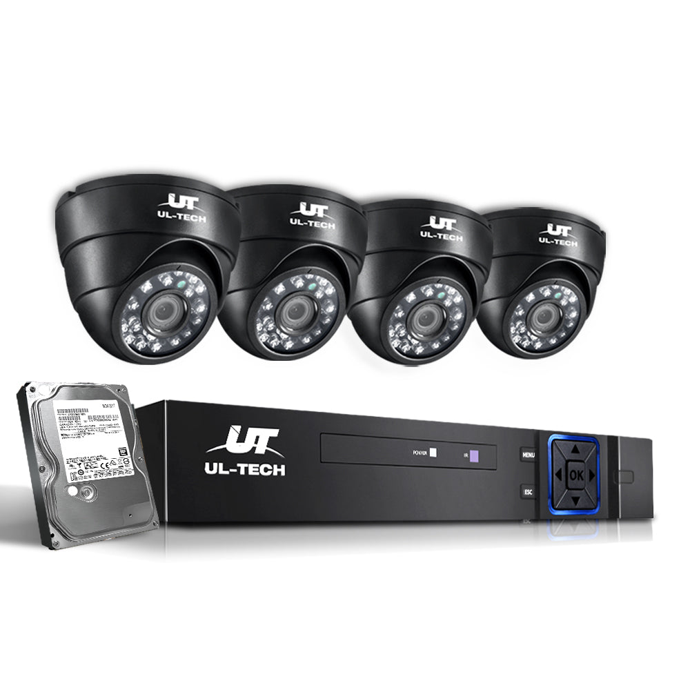 NNEDSZ -CCTV Security System 2TB 8CH DVR 1080P 4 Camera Sets