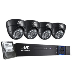 NNEDSZ -CCTV Camera Security System Home 8CH DVR 1080P 4 Dome cameras with 1TB Hard Drive