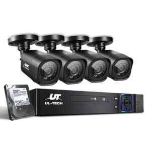 NNEDSZ -CCTV Security System 2TB 8CH DVR 1080P 4 Camera Sets