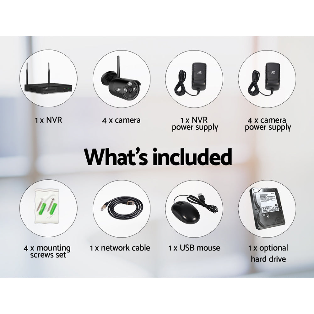 NNEDSZ -CCTV Wireless Security Camera System 8CH Home Outdoor WIFI 4 Bullet Cameras Kit 1TB - Image 3