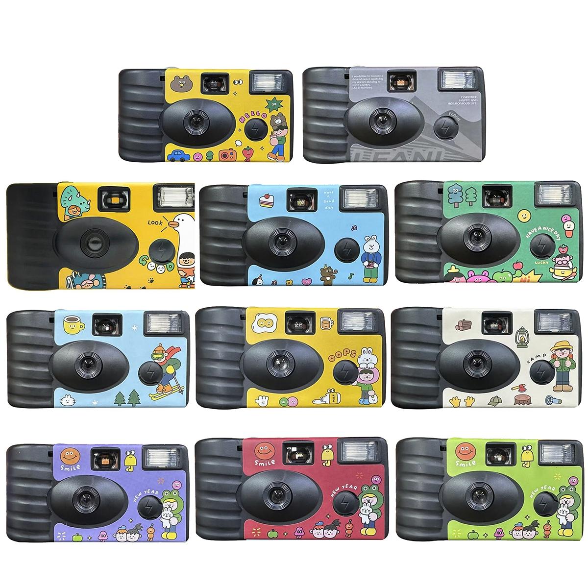 NNEIDS 27 Retro Film Camera Waterproof Cartoon Stickers - No Camera