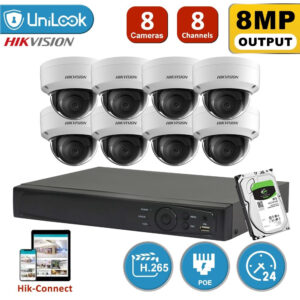 Hikvision CCTV Camera System 4K 8MP IP Camera POE Kit DS-2CD2185FWD-IS