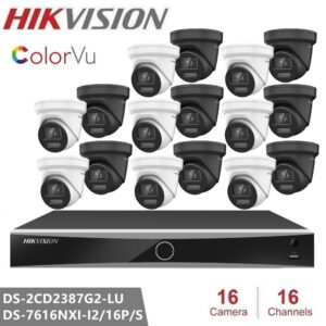 Hikvision 16CH 4K POE NVR Kit CCTV Security System 16PCS Outdoor System